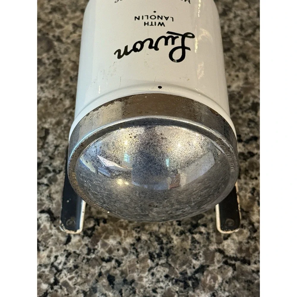 Vintage Luron Wall Mounted Metal Enamel Powder Soap Dispenser White